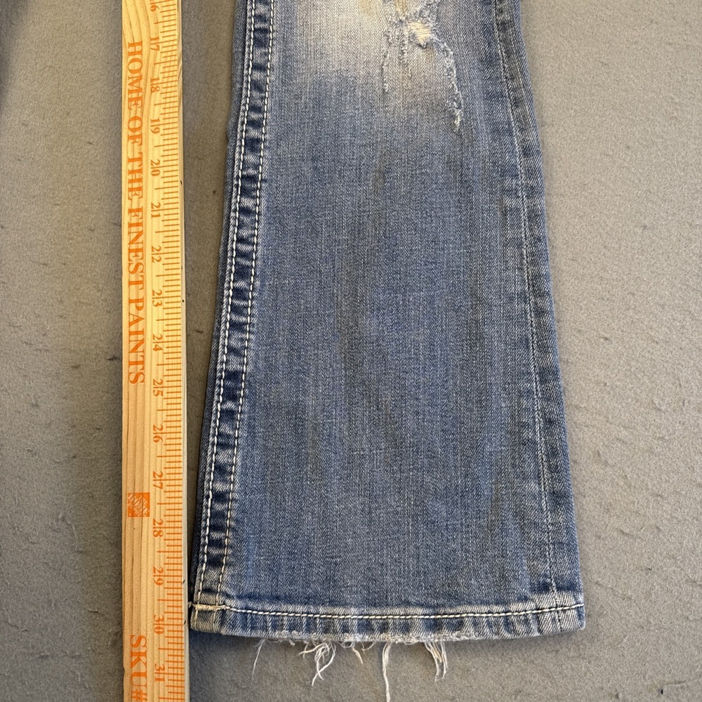 Miss Me Jeans Women's 2830Boot FACTORY DISTRESS RHINESTONE Thick Stitch VTG Y2K - Picture 5 of 9